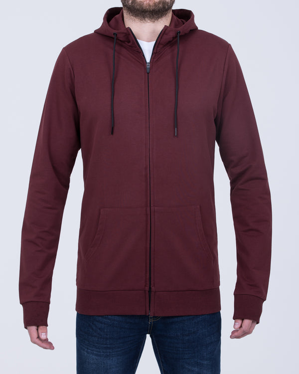 2t Zip Up Tall Declan Hoodie (wine)