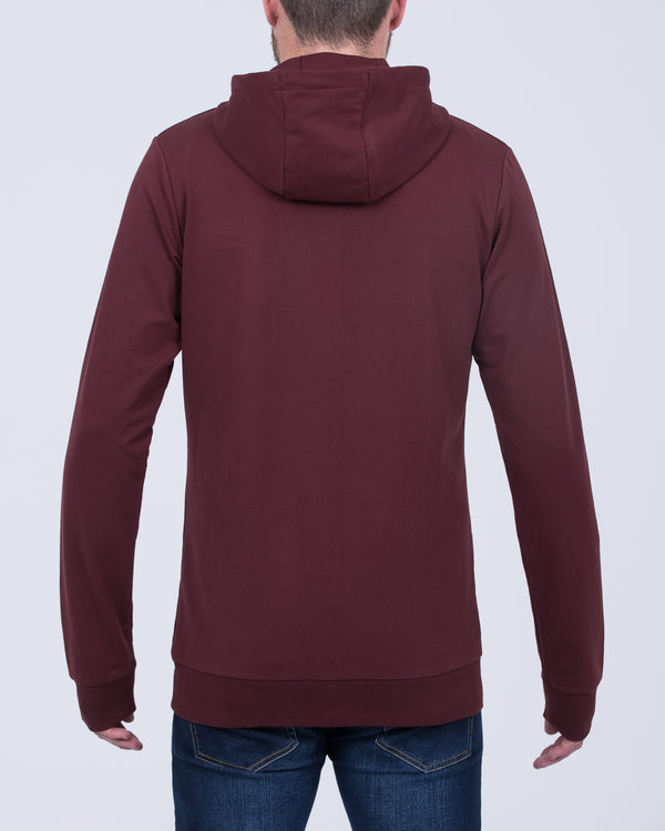 2t Zip Up Tall Declan Hoodie (wine)