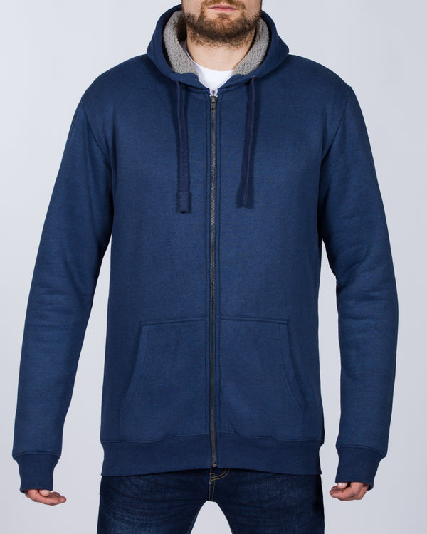 2t Zip Up Tall Sherpa Hoodie (indigo marl)