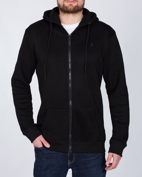 2t Zip Up Tall Hoodie (black)