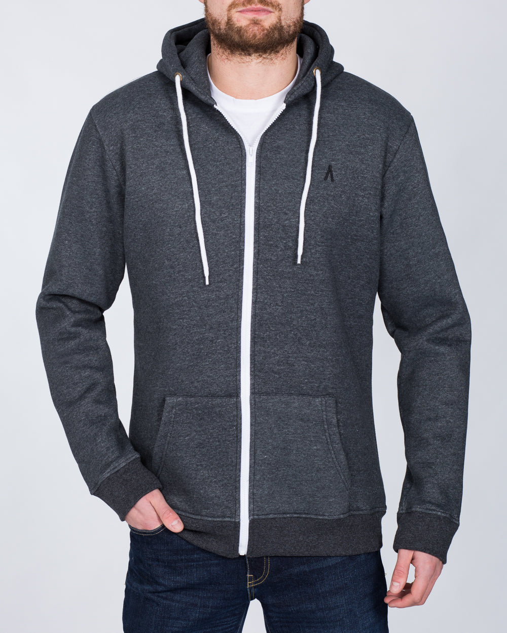 2t Zip Up Tall Hoodie (charcoal)