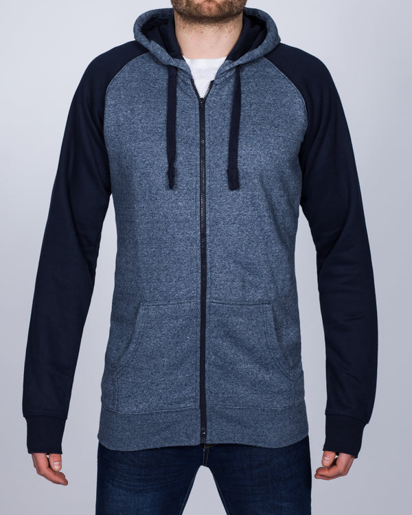 2t Zip Up Tall Raglan Hoodie (denim/navy)