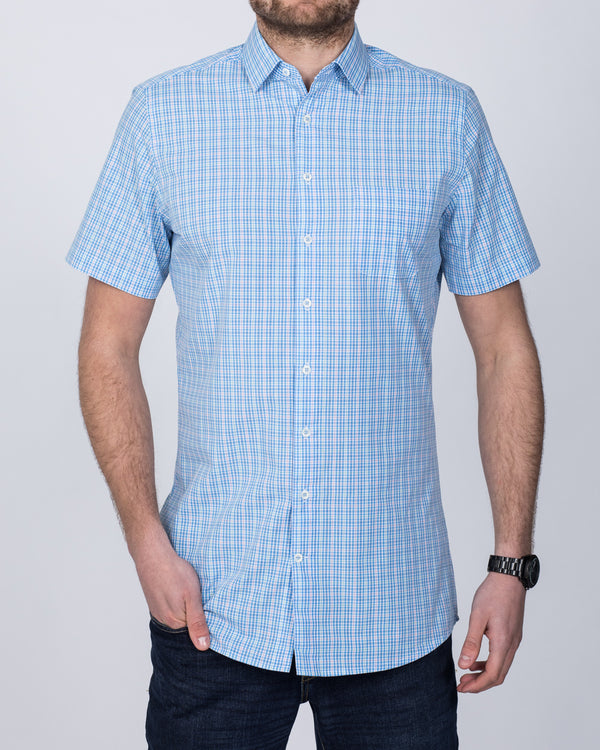 2t Short Sleeve Tall Shirt (sky check)