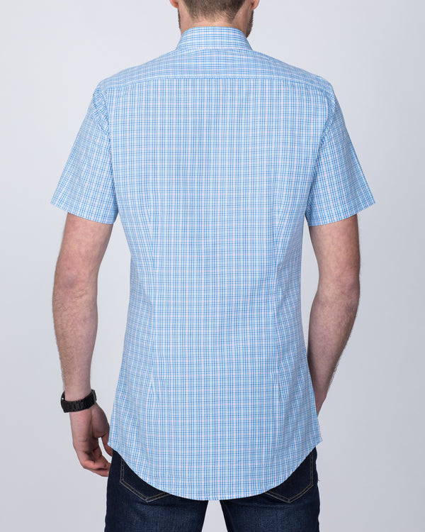 2t Short Sleeve Tall Shirt (sky check)