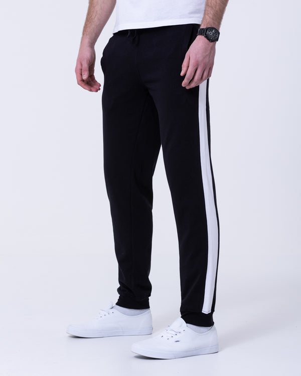 2t Colin Striped Regular Fit Tall Joggers (black)