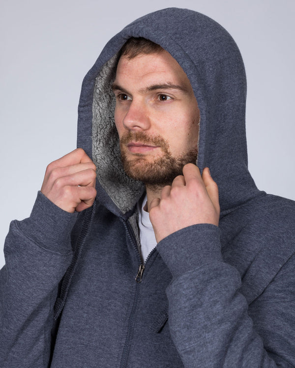 2t Zip Up Tall Sherpa Hoodie (denim)