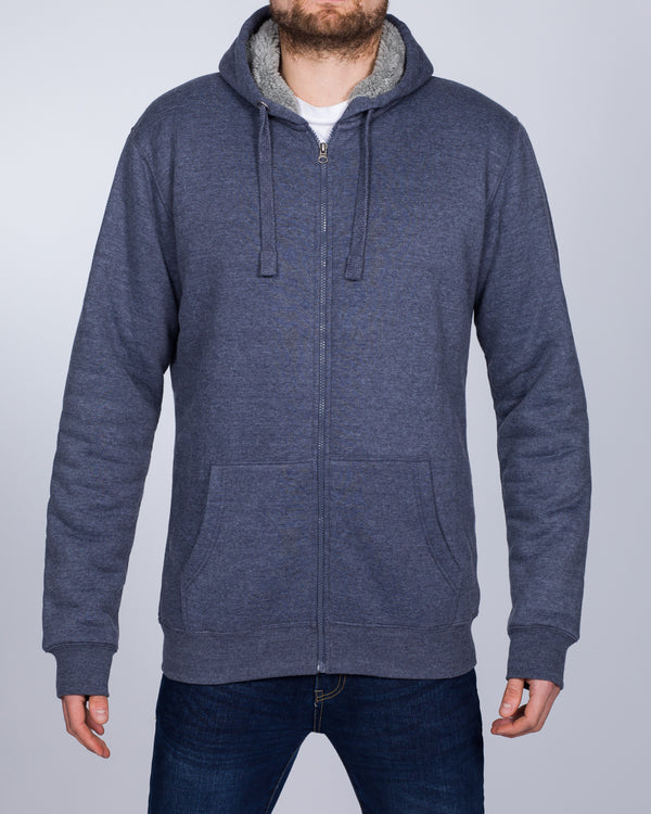 2t Zip Up Tall Sherpa Hoodie (denim)