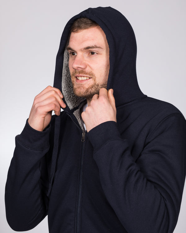 2t Zip Up Tall Sherpa Hoodie (navy)