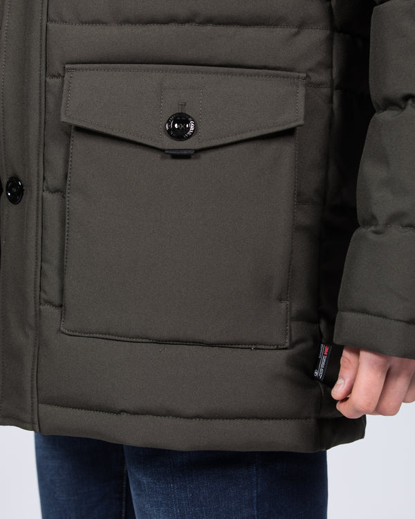 Cabano Tall Quilted Parka Jacket (dark green)