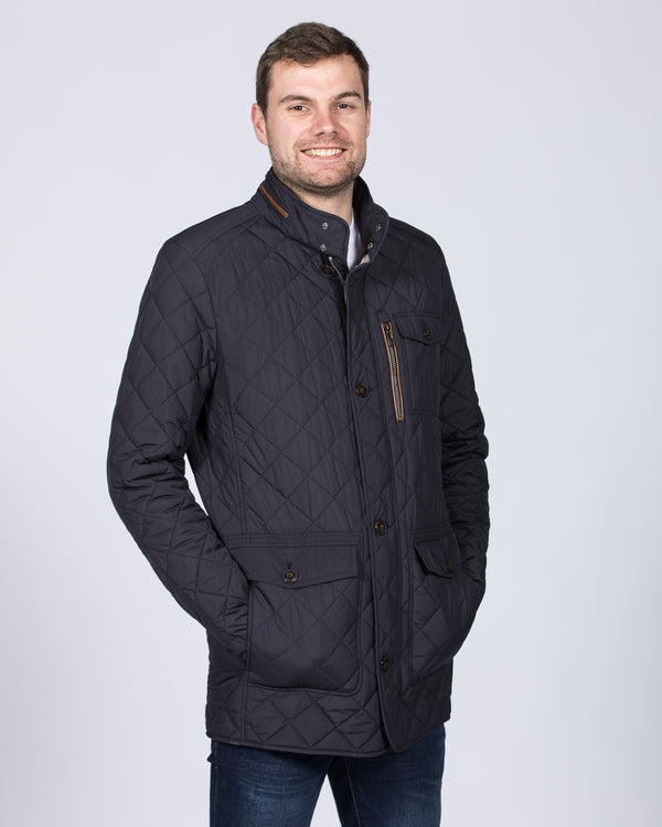 Cabano Tall Diamond Quilted Jacket (navy)