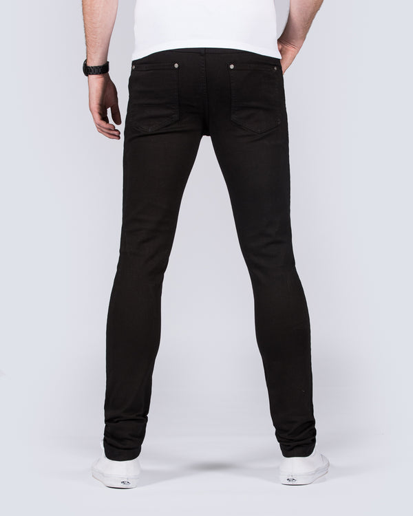 2t Connor Skinny Fit Ripped Jeans (black)