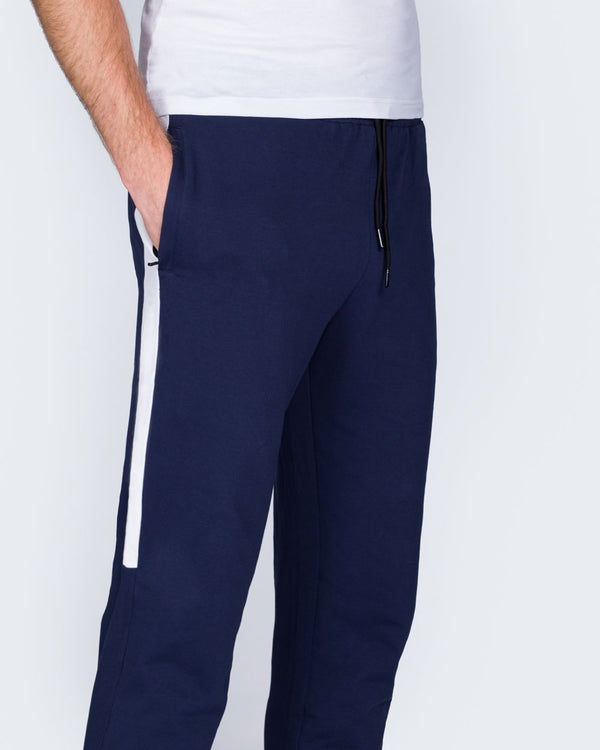 2t Declan Half-Striped Slim Fit Tall Gym Joggers (navy)