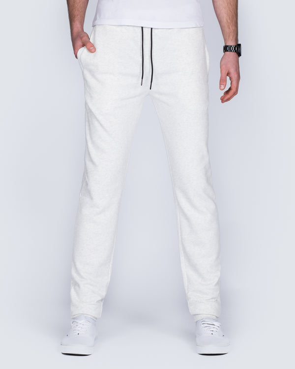 2t Riley Slim Fit Tall Joggers (white marl)