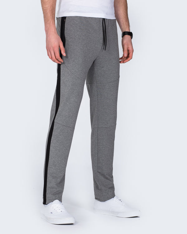 2t Declan Striped Slim Fit Tall Gym Joggers (charcoal)