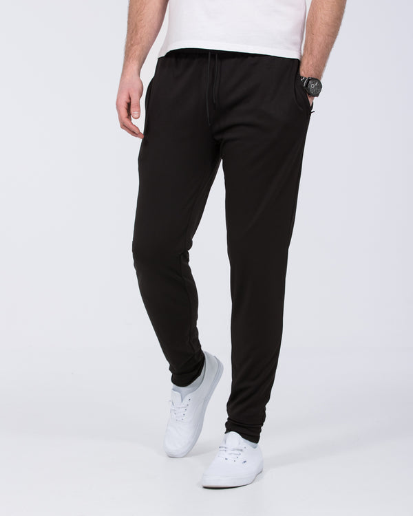 2t Gabriel Slim Fit Tall Open Hem Tracksuit Bottoms (black)