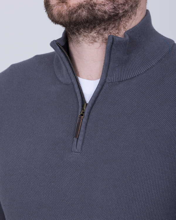 2t Quarter Zip Tall Jumper (dark grey)