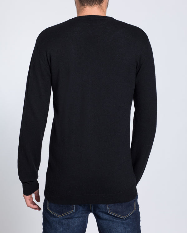 2t V-Neck Tall Wool Jumper (black)