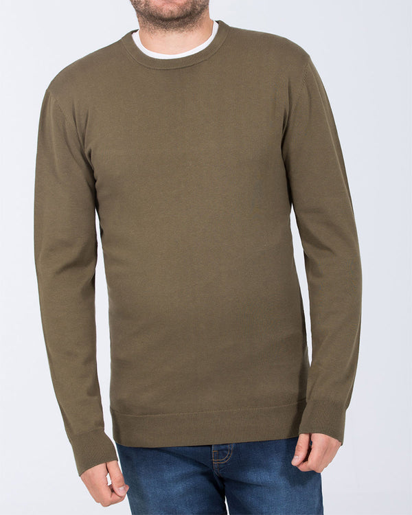 2t Austin Tall Cotton Crew Neck Jumper (khaki)