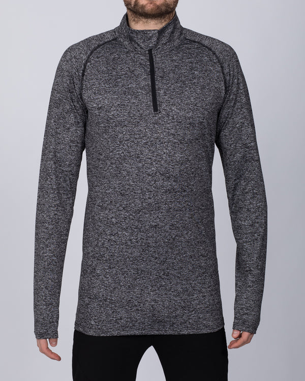 2t Long Sleeve Quarter-Zip Training Top (black marl)