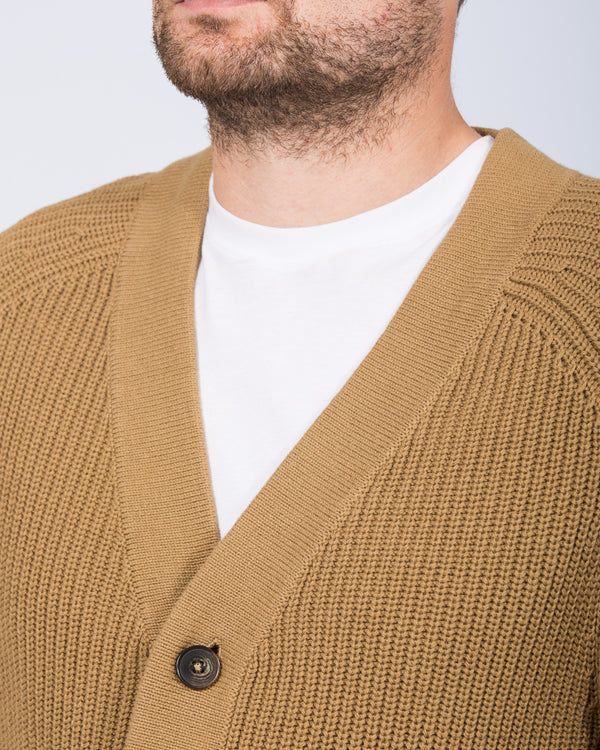 2t Patrick Tall Fisherman Rib Cardigan (camel)