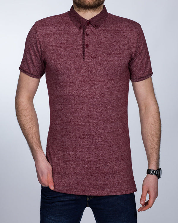 2t Slim Fit Tall Polo Shirt (wine marl)