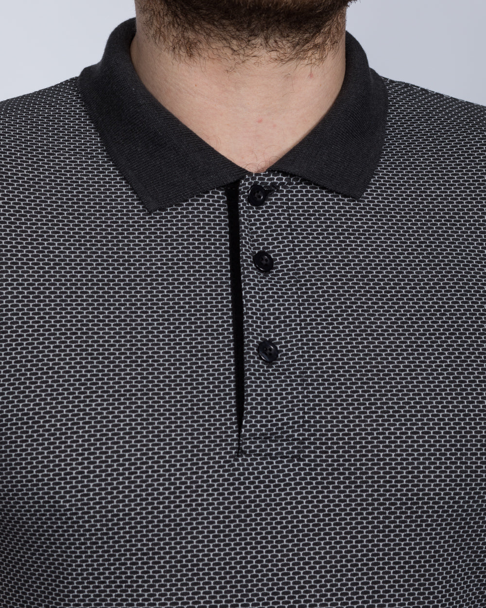 2t Slim Fit Patterned Tall Polo Shirt (charcoal)