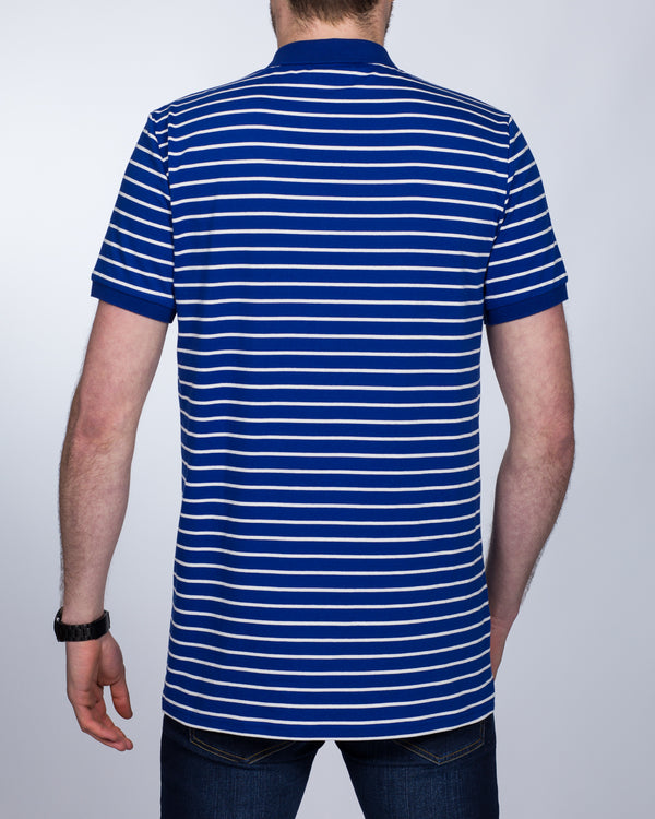 2t Slim Fit Tall Striped Polo Shirt (blue)