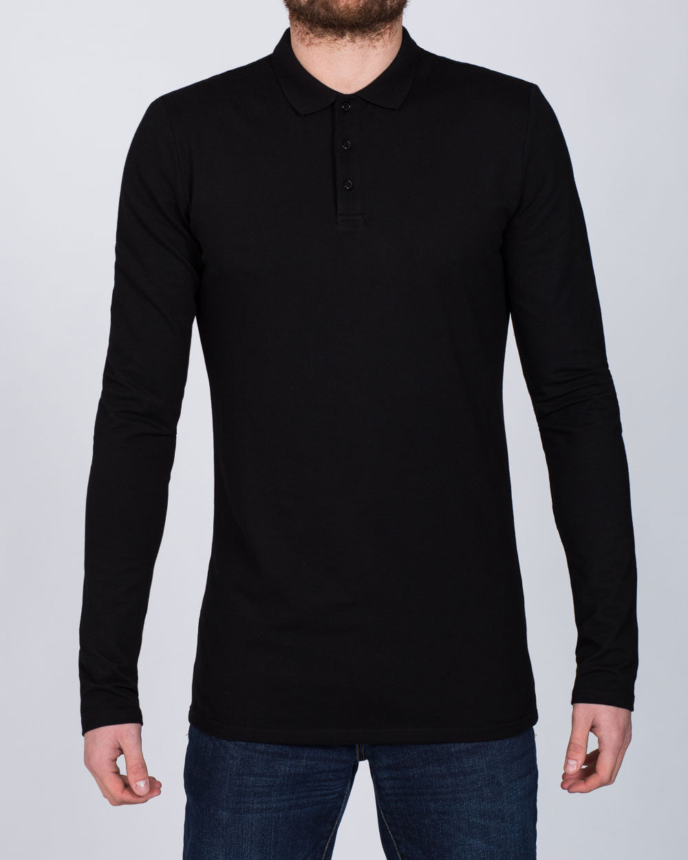 Black long sleeve polo outfit best sale