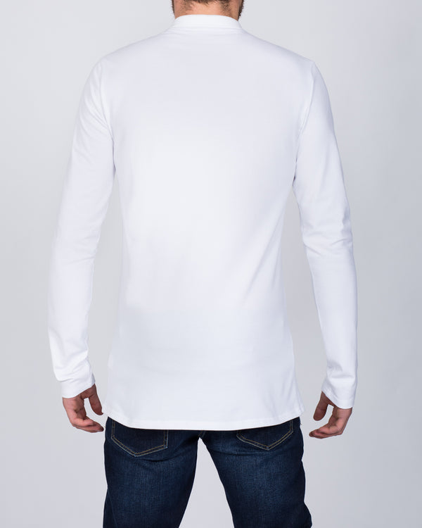 2t Slim Fit Long Sleeve Polo Shirt (white)