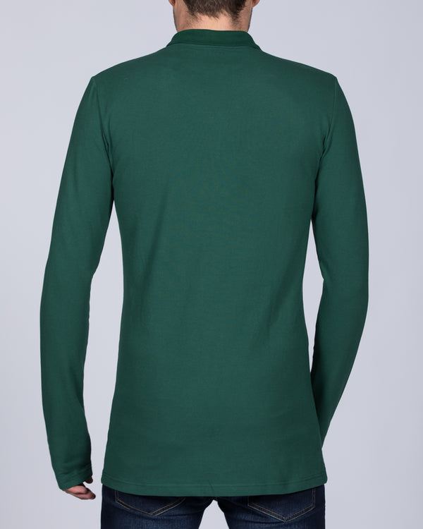 2t Slim Fit Long Sleeve Polo Shirt (dark green)