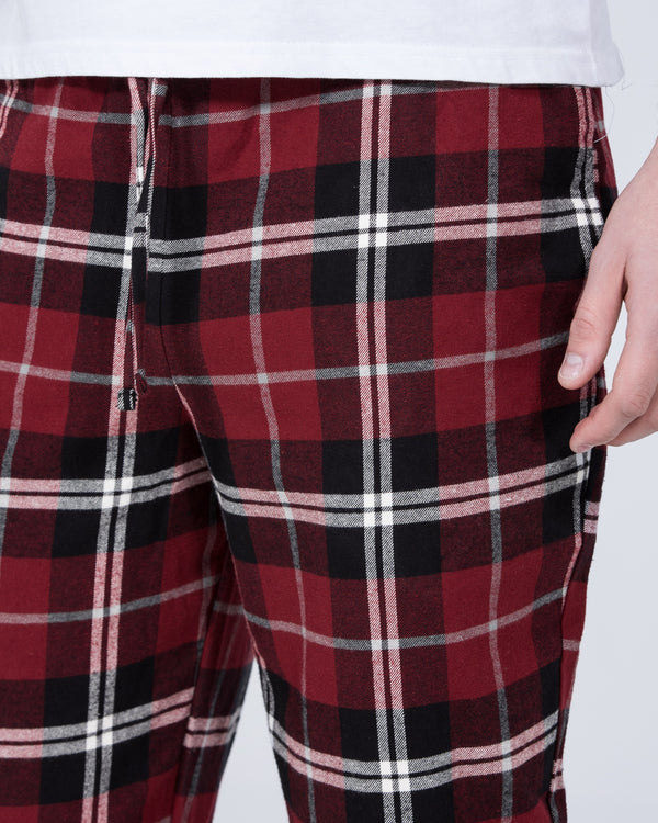 2t Pascal Tall Regular Fit Pyjama Bottoms (maroon check)