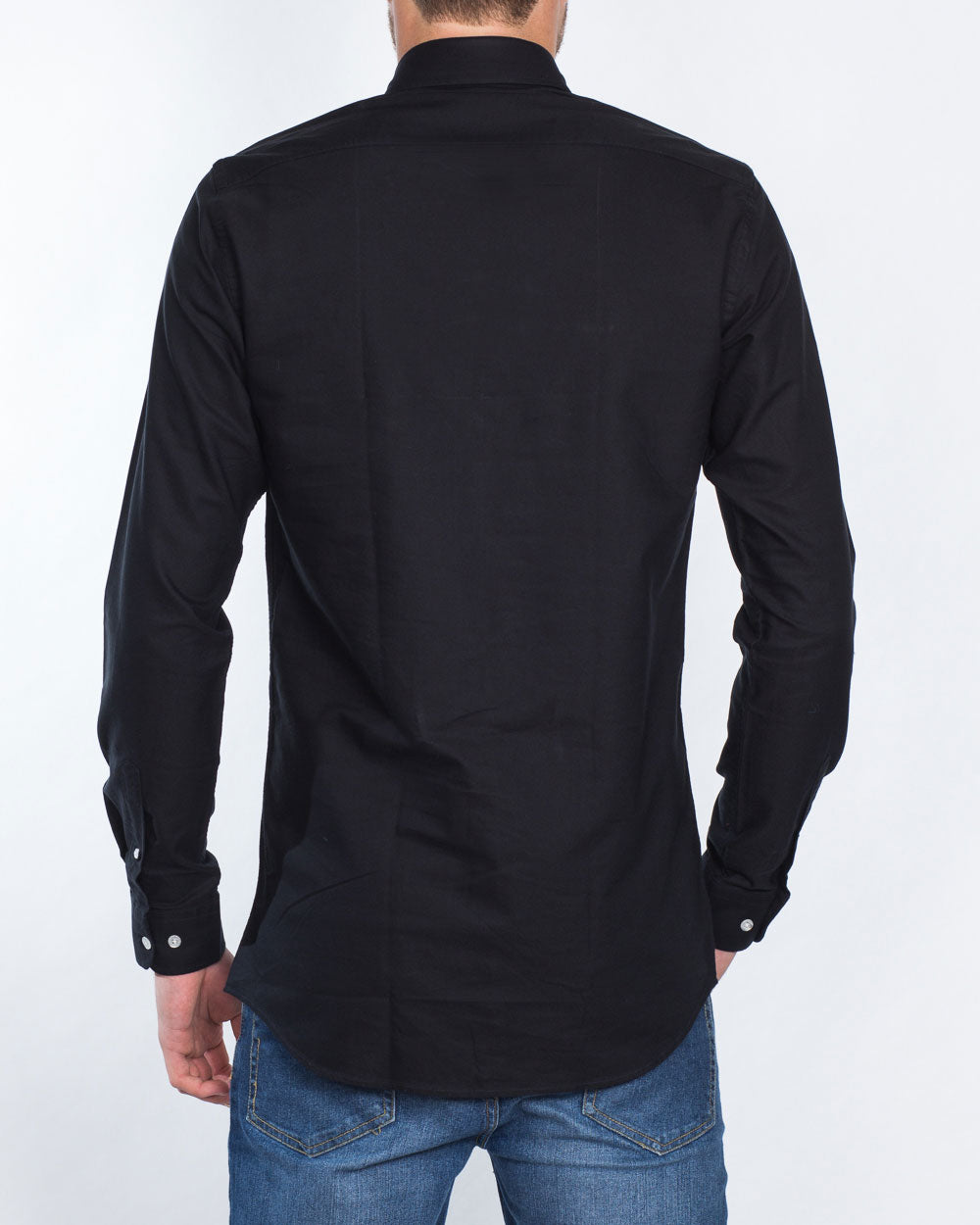 2t Slim Fit Long Sleeve Tall Shirt (plain black)