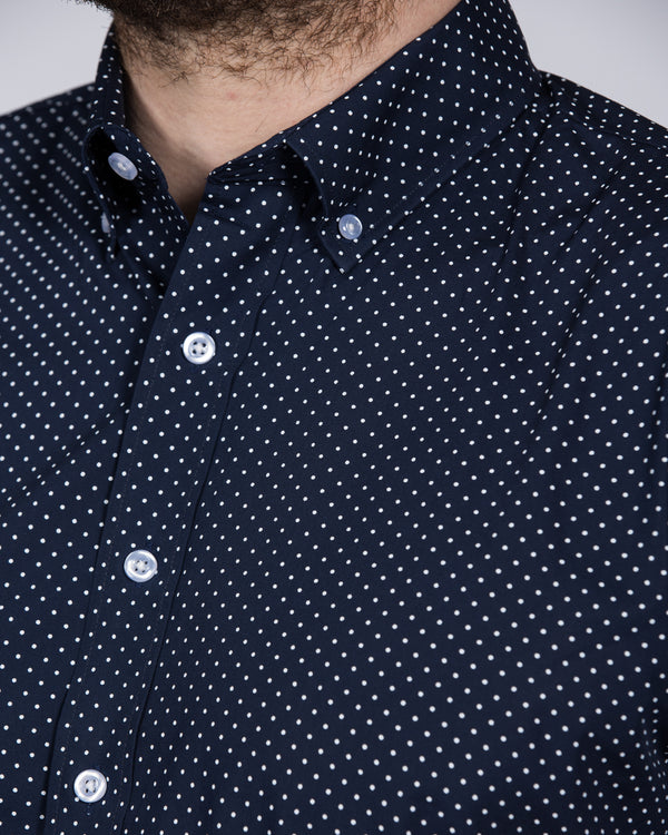 2t Slim Fit Short Sleeve Tall Shirt (navy dot)