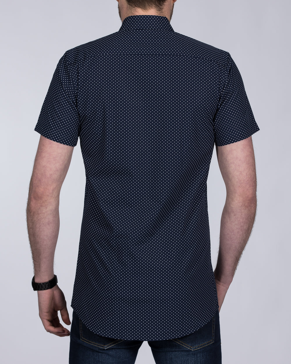 2t Slim Fit Short Sleeve Tall Shirt (navy dot)