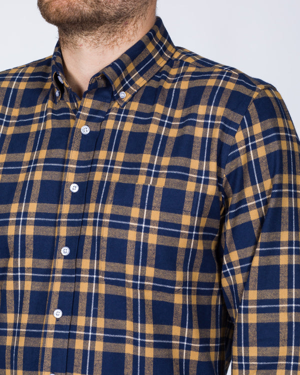 2t Slim Fit Long Sleeve Tall Shirt (mustard check)