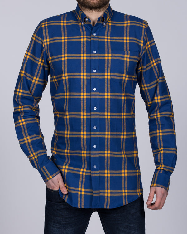 2t Slim Fit Long Sleeve Tall Shirt (navy/orange)