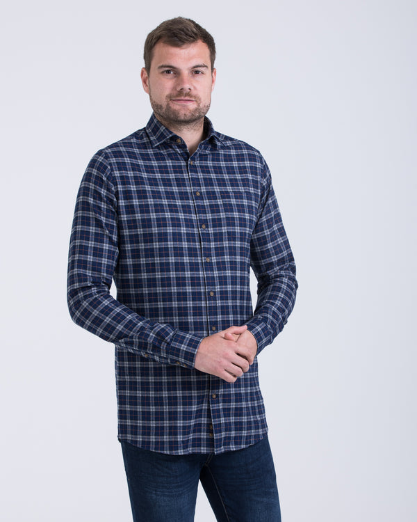 2t Slim Fit Long Sleeve Tall Shirt (grey check)