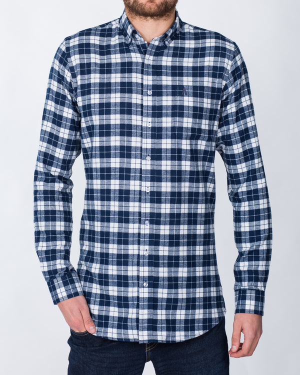 2t Slim Fit Long Sleeve Tall Shirt (blue/white)