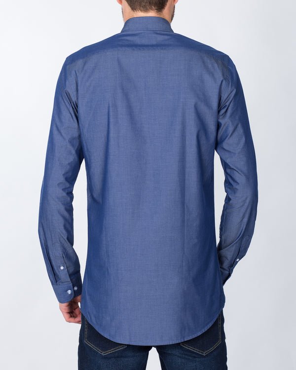 2t Slim Fit Long Sleeve Tall Shirt (denim blue)