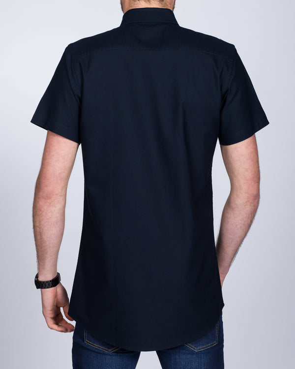 2t Slim Fit Short Sleeve Tall Shirt (plain navy)