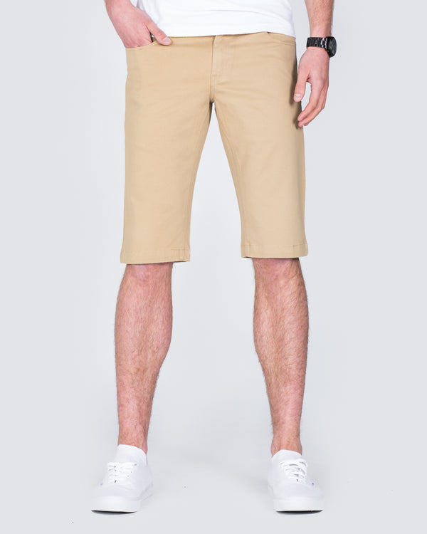 Ed Baxter Slim Fit Stretch Chino Shorts (beige)