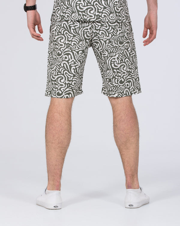 2t Tall Abstract Cotton Shorts (light olive)