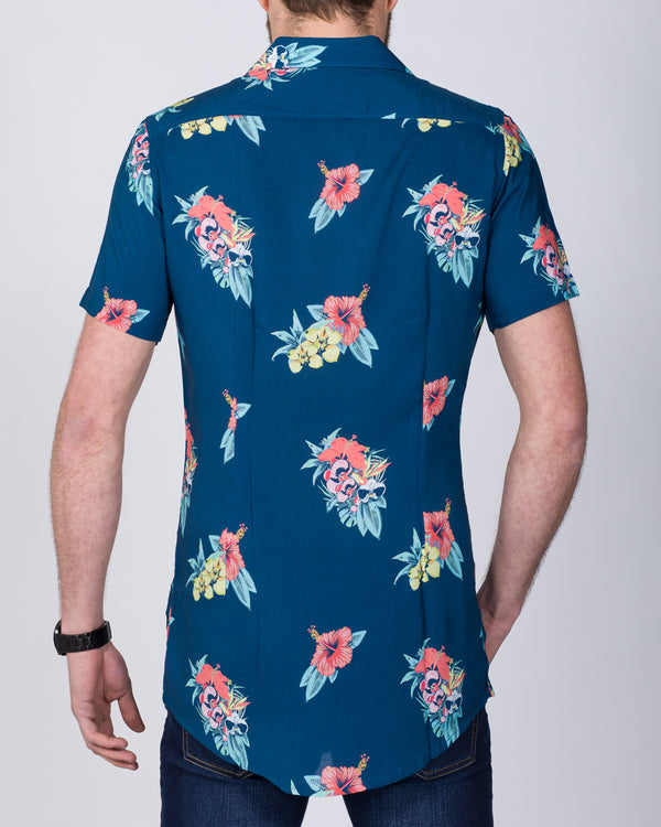 2t Short Sleeve Tall Shirt (indigo floral)