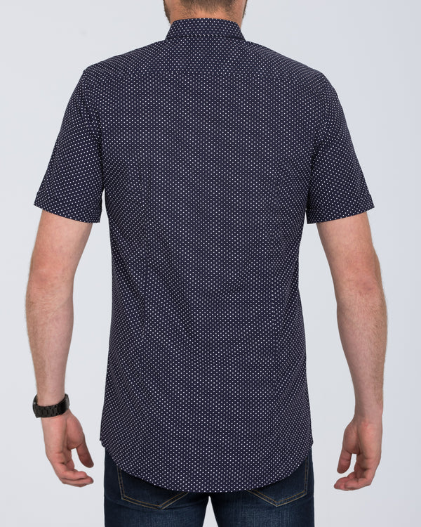 2t Leo Slim Fit Short Sleeve Tall Shirt (navy dot)