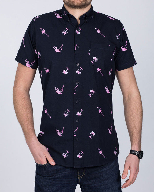 2t Short Sleeve Tall Shirt (flamingos)