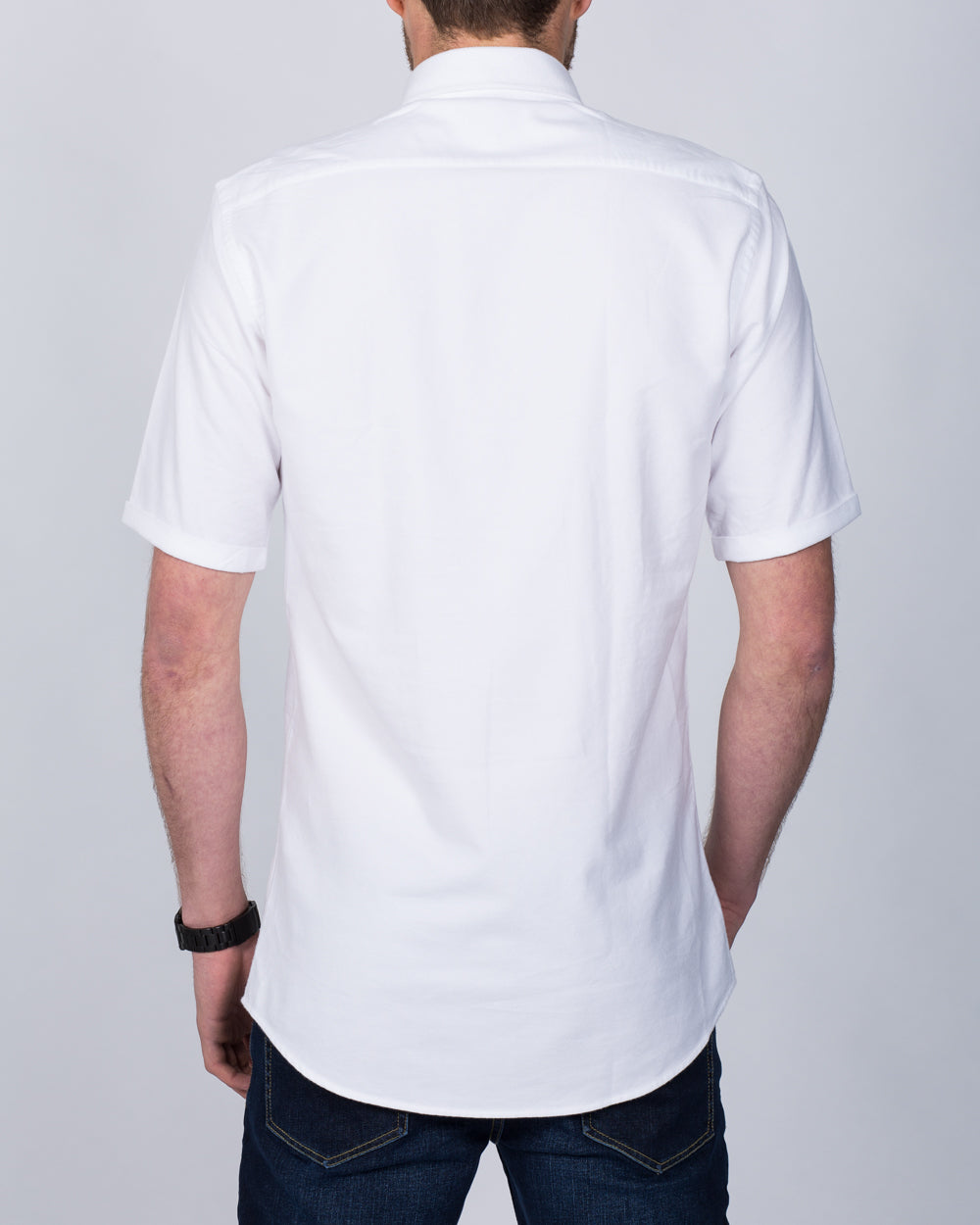 2t Oxford Slim Fit Short Sleeve Tall Shirt (white)