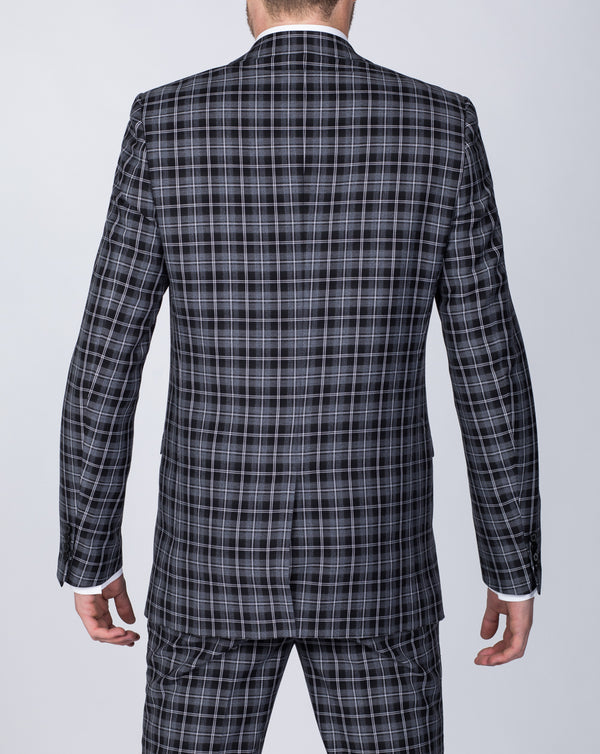 Skopes Kiefer Slim Fit Tall Suit Jacket (black/grey check)