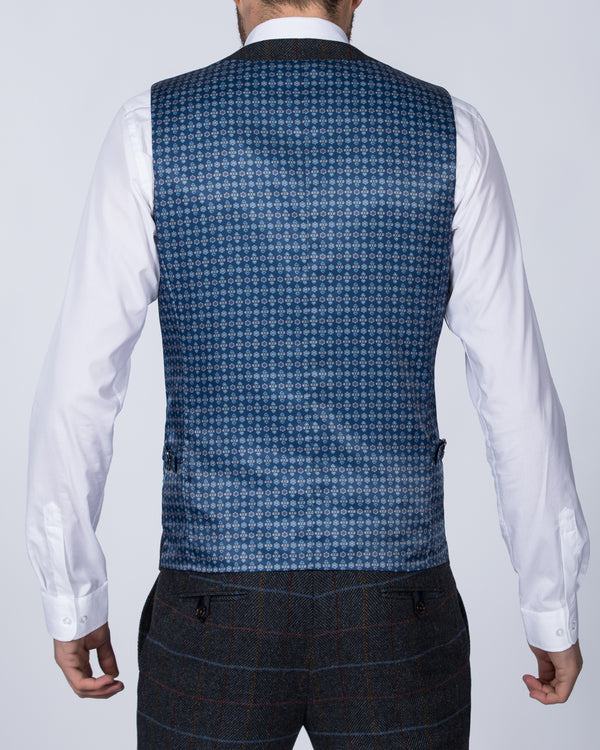 Skopes Doyle Skinny Fit Tall Suit Waistcoat (grey/blue)