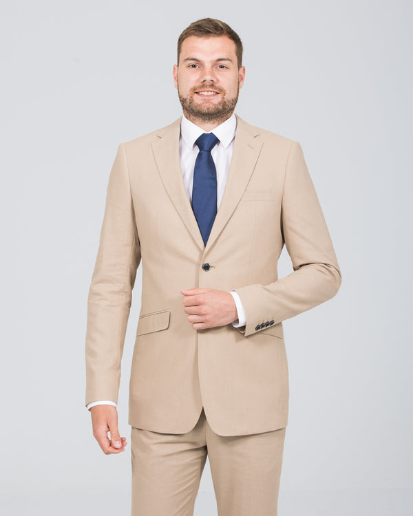 Skopes Tuscany Slim Fit Tall Linen Blend Suit (stone)