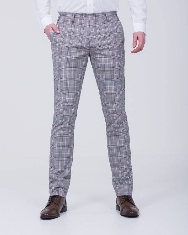 Skopes Whittington Slim Fit Tall Suit (stone/navy check)